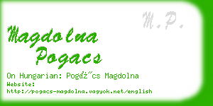 magdolna pogacs business card